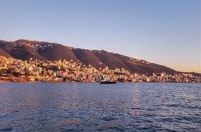 When the sun is sinking  sunset  color  amazing  jounieh  bay ... (Bay Of Jounieh)