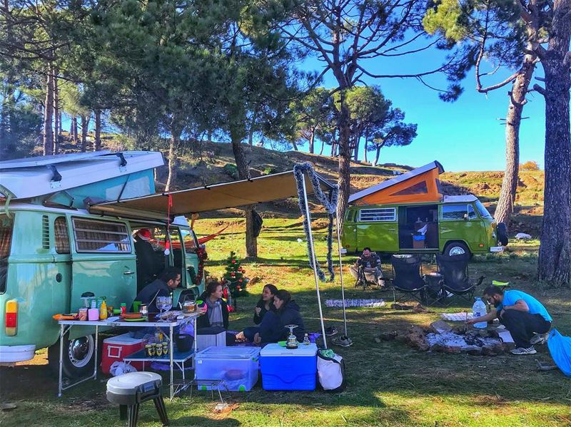 Who wants to glamp (glamorous camp) with us next time?🏕🚌 Comment “innn”... (Bkâatouta, Mont-Liban, Lebanon)