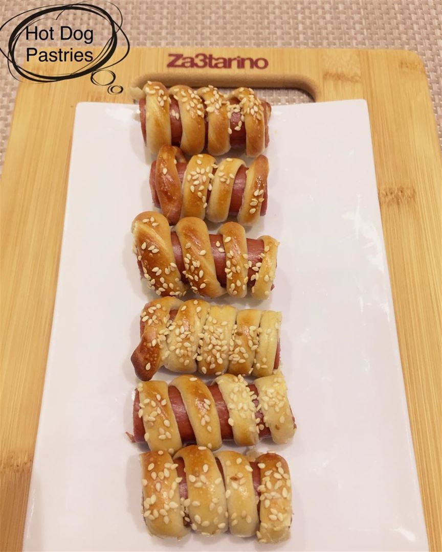 Yummy Hot Dog Pastries😋wrapped in Za3tarino ‘s Dough and baked👨‍🍳👩‍🍳...