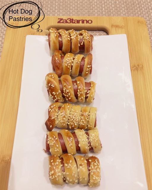 Yummy Hot Dog Pastries😋wrapped in Za3tarino ‘s Dough and baked👨‍🍳👩‍🍳...