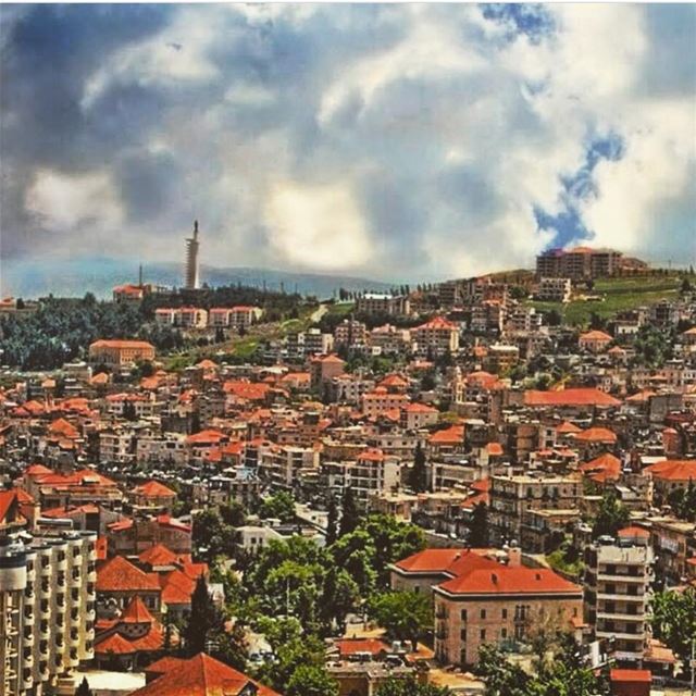  zahle lovely city missing old house brick color red cloud weather lebanon... (Zahlé, Lebanon)