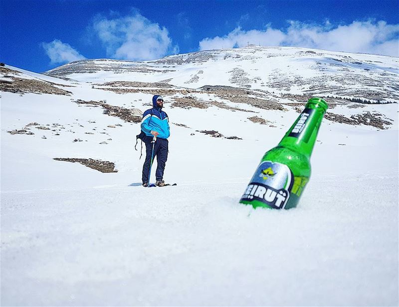 مبدئيا واصل عالرواق 😎😂  beirutbeer  snow  fun   sky  clouds  nature ... (Mount Sannine)